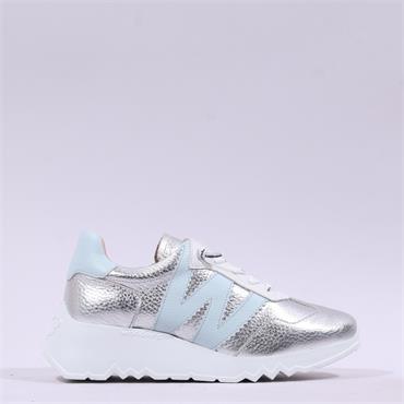 Wonders Kyoto Wedge Bungee Lace Trainer - Silver